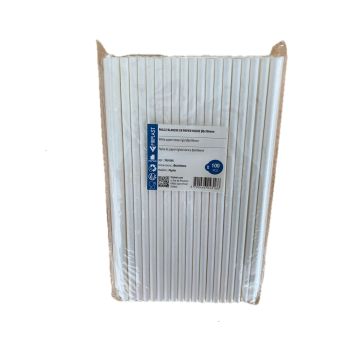 PAILLES PAPIER RIGIDE BLANC X 100