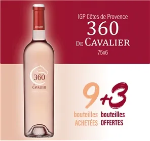 9+3 Bouteilles 360 DE CAVALIER ROSE
