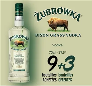 9+3 VODKA ZUBROWKA BISON GRASS 70CL