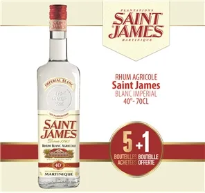 5+1 RHUM ST JAMES IMPERIAL BLANC 70CL