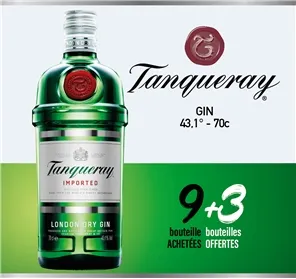 9+3 GIN TANQUERAY 70CL
