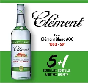 5+1 RHUM CLEMENT BLANC AC 50° 1L