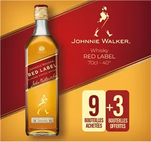 9+3 WHISKY JOHNNIE WALKER RED LABEL 70CL