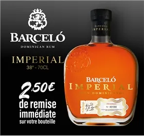 2,50 EUROS REMISE RHUM BARCELO IMPERIAL 