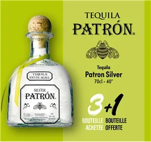 3+1 TEQUILA PATRON SILVER 70CL
