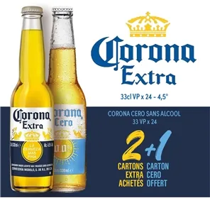 2 CORONA EXTRA + 1 CORONA CERO