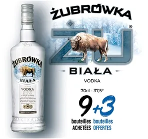9+3 VODKA ZUBROWKA BIALA 70CL