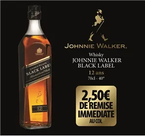 2,5€ REMISE WHISKY JOHNNIE WALKER BLACK LABEL