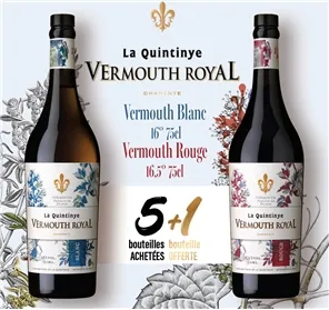 5+1 VERMOUTH LA QUINTINYE  BLANC OU ROUGE 75CL