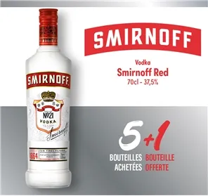5+1 VODKA SMIRNOFF RED 70CL