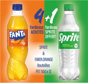 4+1 SPRITE ET FANTA ORANGE PET 50cl x 12