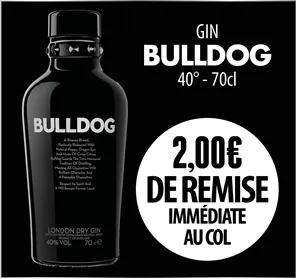 2 EUROS REMISE GIN BULLDOG 70cl 