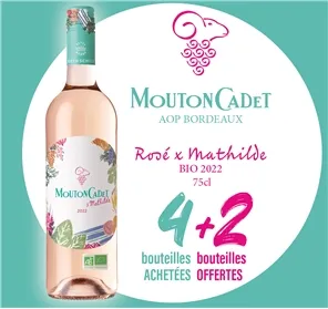 4+2 BOUT BORDEAUX AOC MOUTON CADET ROSE BIO 