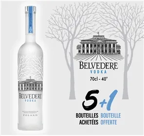 5+1 VODKA BELVEDERE ORGANIC 70CL