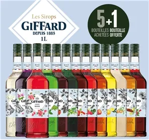 5+1 SUR LA GAMME DE SIROPS GIFFARD 