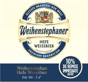 10% DE REMISE SUR FÛT WEIHENSTEPHAN HEFE WEISSBIER 