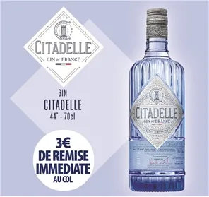 3€ REMISE SUR GIN CITADELLE 70CL