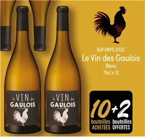 10+2 IGP PAYS OC VIN DES GAULOIS BLANC