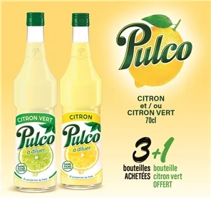 3+1 PULCO CITRON ET CITRON VERT 70CL
