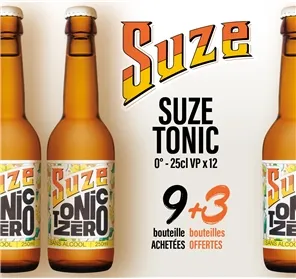 9+3 BOUTEILLES SUZE TONIC 25CL X 12