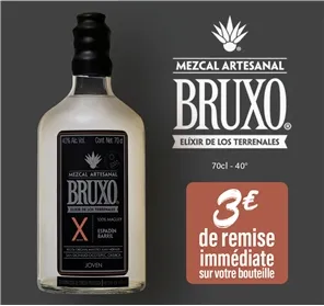 3€ DE REMISE SUR MEZCAL BRUXO X 70CL