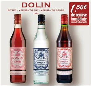 1.50€ DE REMISE DOLIN BITTER CHAMBERY-DRY-ROUGE