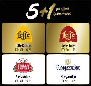 5+1 FÛTS STELLA-LEFFE-HOEGAARDEN-TRIPLE K