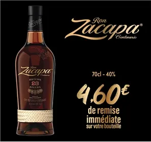 4.60€ REMISE ZACAPA GRAN RESERVA 70CL