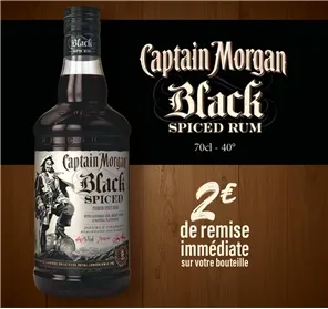 2 EUROS REMISE CAPTAIN MORGAN BLACK SPICED 70CL