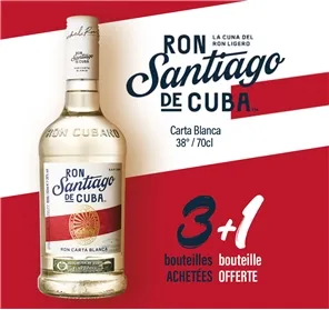 3+1 RHUM SANTIAGO DE CUBA CARTA BLANCA 70CL