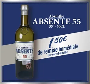 1,50EURO DE REMISE SUR ABSINTHE ABSENTE 55