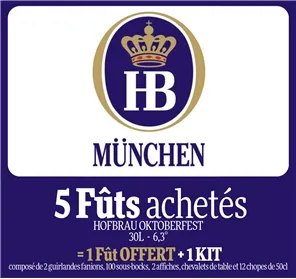 OKTOBERFEST 2025 - 5+1 FUT HOFBRAU + KIT & VERRERIE