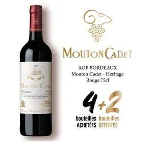 4+2 BOUT BORDEAUX AOC MOUTON CADET ROUGE