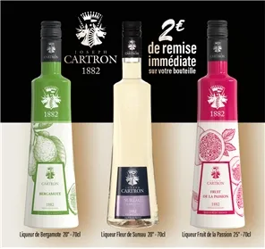 2€ REMISE SELECTION LIQUEURS CARTRON  70CL