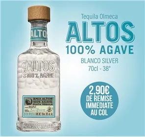 2,90 EUROS REMiSE TEQUILA OLMECA ALTOS  BLANCO SILVER