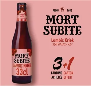 3+1 MORT SUBITE LAMBIC KRIEK 33CL VP