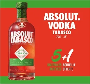 5+1 VODKA ABSOLUT TABASCO 70 cl