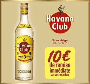 10€ REMISE POUR 6 HAVANA CLUB 3 ANS 