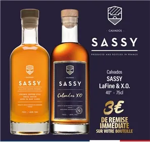 3€ DE REMISE SUR CALVADOS SASSY FINE ET XO