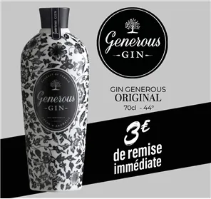 3€ DE REMISE SUR GIN GENEROUS ORIGINAL