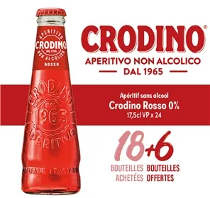 18+6 BOUTEILLES CRODINO ROSSO SANS ALCOOL17,5CL x24