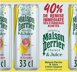 40% DE REMISE POUR 2 FARDEAUX MAISON PERRIER CITRON GO
