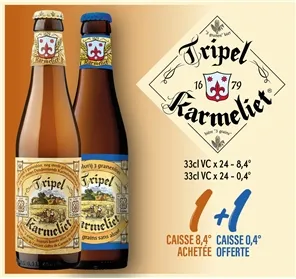 1CAISSE TRIPLE KARMELIET + 1 SANS ALCOOL OFFERTE