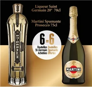 6 PROSECCO OFFERTS POUR 6 LIQUEURS ST GERMAIN 