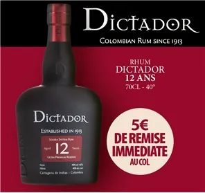 5 EUROS REMISE SUR RHUM DICTADOR 12ANS 70CL