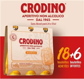 18+6 BOUTEILLES CRODINO SANS ALCOOL17,5CL x24