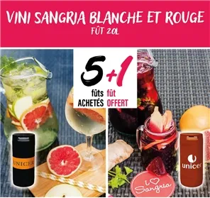 5+1 SANGRIA BLANCHE ET ROUGE FÛT 20L