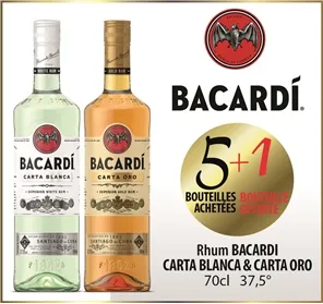 5+1 BACARDI CARTA BLANCA 70cl