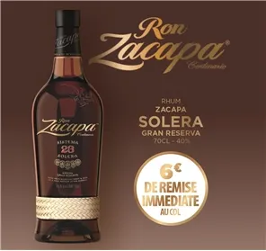 6€ REMISE ZACAPA GRAN RESERVA 70CL