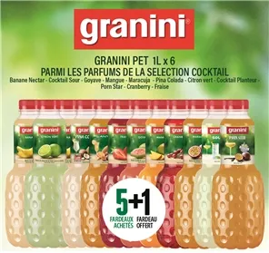 5+1 SELECTION COCKTAILS JUS DE FRUITS GRANINI PET 1L